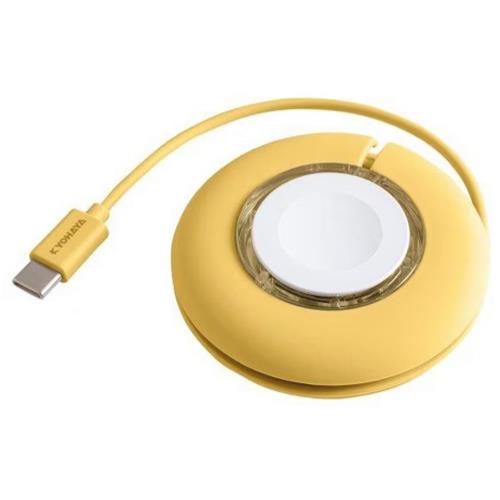 キョウハヤ JKAWC01YE(ｻﾝｸﾞﾛｰｲｴﾛｰ) AppleWatch 収納型磁器充電ケーブル 高速充電対応 約1m