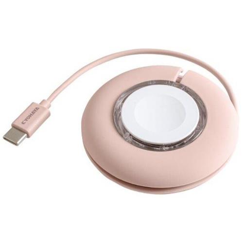 キョウハヤ JKAWC01PK(チョークピンク) AppleWatch 収納型磁器充電ケーブル 高速充電対応 約1m