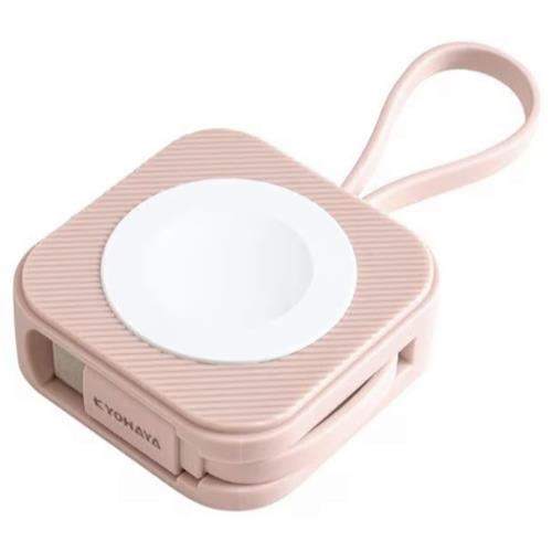 キョウハヤ JKAWC02PK(ﾁｮｰｸﾋﾟﾝｸ) AppleWatch キーホルダー型磁器充電ケーブル 高速充電 約12cm