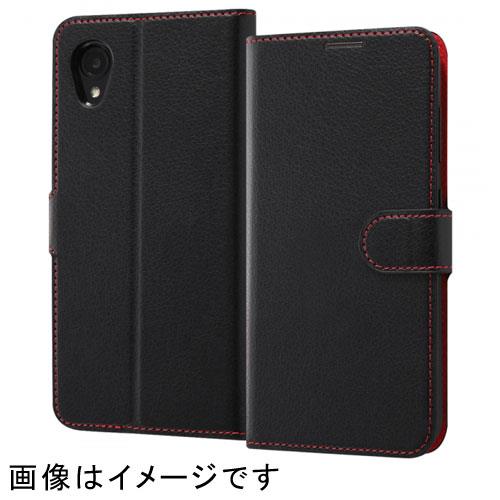 ray-out(レイ・アウト) RT-GA22ELC1/BR ブラック/レッド Galaxy A22 5G用 手帳型ケース シンプル マグネット