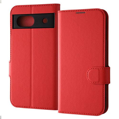 ray-out(レイ・アウト) RT-GP8AELC1/R レッド Google Pixel 8a用 耐衝撃 手帳型ﾚｻﾞｰｹｰｽ ｼﾝﾌﾟﾙ ﾏｸﾞﾈｯﾄ