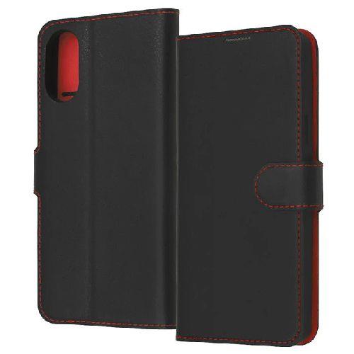 ray-out(レイ・アウト) RT-RXP10M6ELC1/BR(ブラック/レッド) Xperia 10 VI用 手帳型レザーケース Like standard 耐衝撃 シンプル マグネット