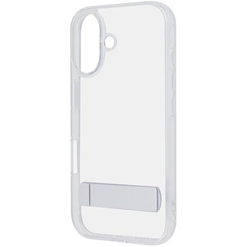 ray-out(レイ・アウト) RTP46STA1/CM iPhone16用 スタンド付き 衝撃吸収 バンパー ﾊｲﾌﾞﾘｯﾄﾞｹｰｽ ｸﾘｱ