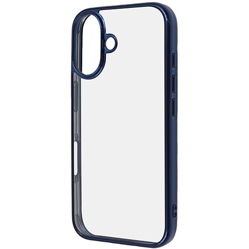 ray-out(レイ・アウト) RTP46CC16/AM iPhone16用 衝撃吸収 ﾊﾞﾝﾊﾟｰ ﾒﾀﾘｯｸ ﾊｲﾌﾞﾘｯﾄﾞｹｰｽ ブルー