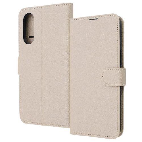 ray-out(レイ・アウト) RT-FRS24AELC9/BE(ｼｬｲﾆｰﾍﾞｰｼﾞｭ) らくらくスマートフォン a / Lite用 Like standard 耐衝撃 ルーペ付き ﾏｸﾞﾈｯﾄﾍﾞﾙﾄ 手帳型ﾚｻﾞｰｹｰｽ