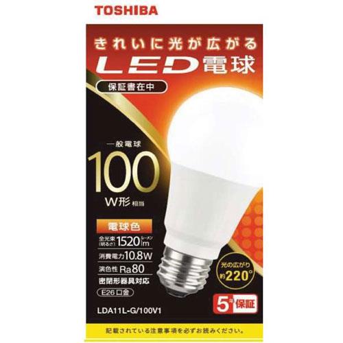 東芝(TOSHIBA) LDA11L-G/100V1 LED電球 電球色 E26口金 100W形相当 1520lm