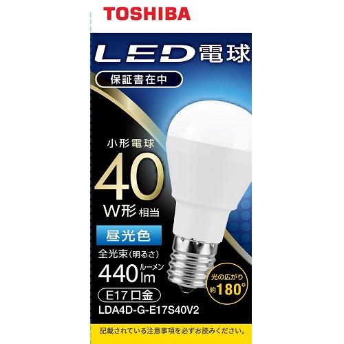 東芝(TOSHIBA) LDA4D-G-E17S40V2 小形電球形 昼光色 E17口金 40W形相当 440lm