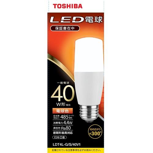 東芝(TOSHIBA) LDT4LGS40V1 電球色 LED電球 E26口金 40W形相当 485lm