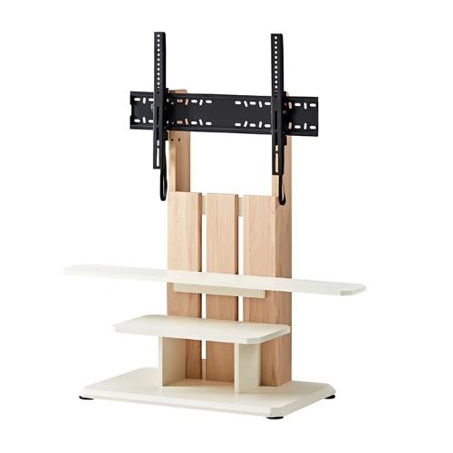 朝日木材加工 WS-C690-NA ナチュラル木目&白木目 壁寄せ/自立式テレビスタンド WS-C Style