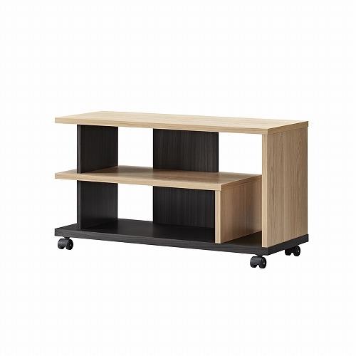 朝日木材加工 AS-FEL740 ﾅﾁｭﾗﾙ木目×ｱｯｼｭｸﾞﾚｰ木目 ナチュラル キャスター付テレビ台 幅74cm