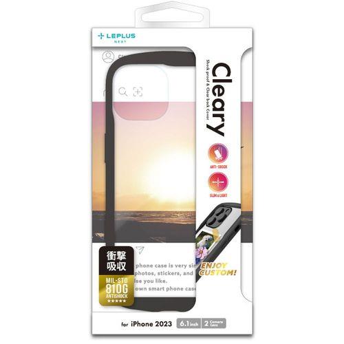 MSソリューションズ iPhone 15/14 耐衝撃ハイブリッドケース Cleary ダークグレー