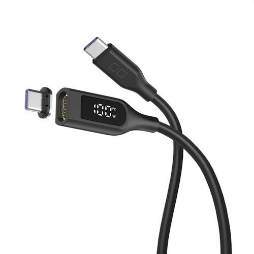 CIO(シーアイオー) CIO-SLMG-SC-CC2-BK CtoC2m 液晶ディスプレイ付きマグネットシリコンケーブル ﾌﾞﾗｯｸ