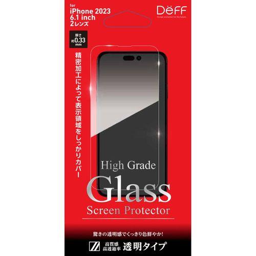 ディーフサウンド(DeffSound) iPhone 15 High Grade Glass Screen Protector 透明