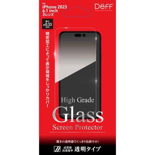 ディーフサウンド(DeffSound) iPhone 15 Pro High Grade Glass Screen Protector 透明