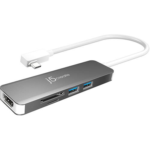 ジェイファイブ クリエイト JCD372 スペースグレー USB-C 3.1 Gen2 SuperSpeed+ マルチアダプター