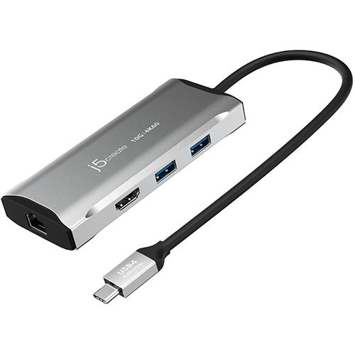 ジェイファイブ クリエイト JCD392 スペースグレー USB3.2 Gen2 4K60 6in1マルチアダプター