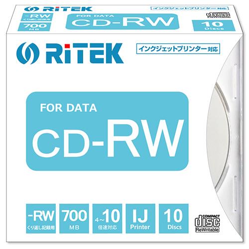 ライテック CD-RW700.PW10P A データ用 CD-RW 700MB 繰り返し記録 プリンタブル 10倍速 10枚