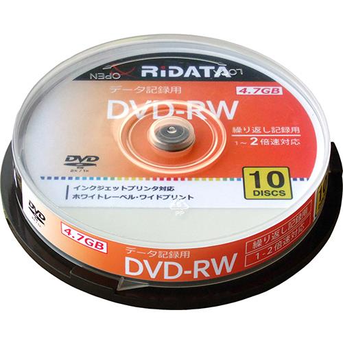 ライテック DVD-RW4.7G. PW10SP A データ用 DVD-RW 4.7GB 繰り返し記録 プリンタブル 2倍速 10枚