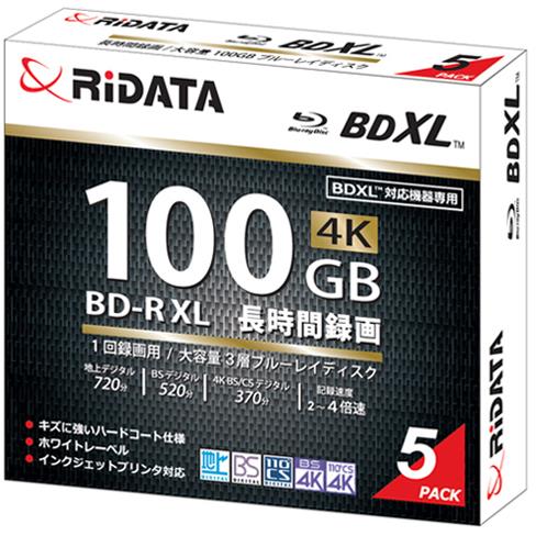 ライテック BD-R520PW4X.5P SC A 1回録画用 BD-R XL 5枚組