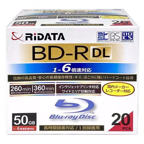 ライテック BD-R260PW 6X.20P SC A 録画用BD-R DL スリムケース入り 20枚パック 1～6倍速 インクジェットプリンター対応 50GB ホワイト