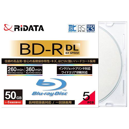 ライテック BD-R260PW 6X.5P SC A 録画･録音用 BD-R ブルーレイディスク DL 50GB 一回 追記 録画 ﾌﾟﾘﾝﾀﾌﾞﾙ 6倍速 5枚