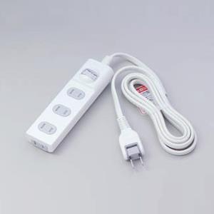 エルパ(ELPA) 扉付タップ 集中スイッチ付 4個口 2m WBS-T4020B-W(ホワイト)