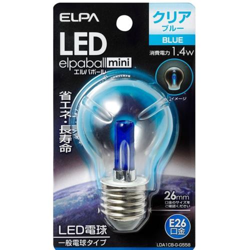 エルパ(ELPA) LDA1CB-G-G558 クリアブルー LED装飾電球 S形ミニ球形 E26 青色