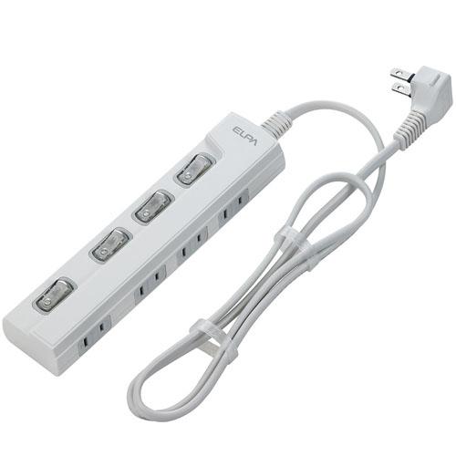 エルパ(ELPA) LEDランプスイッチ付タップ 横差し 4個口 1m WLS-LY4100REB