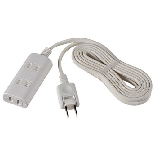 エルパ(ELPA) WBT-N3005B-W ホワイト 扉付タップラン 3個口 上挿し2･横挿し1 0.5m