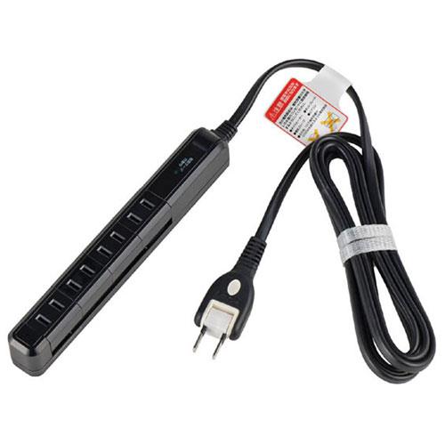 エルパ(ELPA) WBS-SL402SB-BK(ブラック) 耐雷スリム回転タップ 4個口(上挿し) 2m