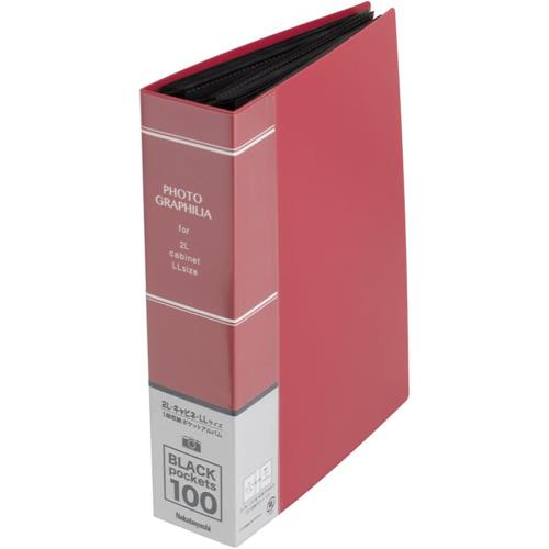 ナカバヤシ PH2L-1010-R レッド フォトグラフィリア 2L判 1段 100枚