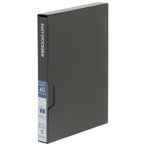 ナカバヤシ E3P2L-40-D ブラック イージーストッカー3 ･ 2L判 1段 40枚