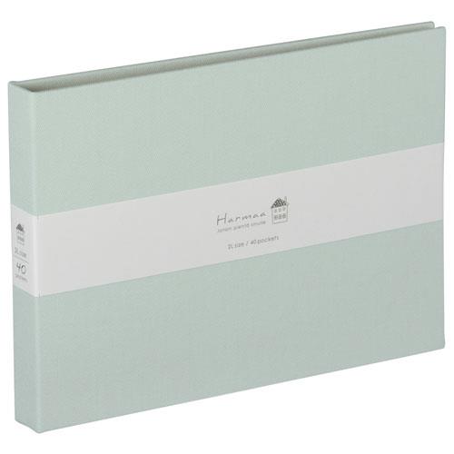 ナカバヤシ A-HR2LP-301-B(ミントブルー) ハルマー ポケットアルバム 2L判1段ヨコ40枚 アルバム