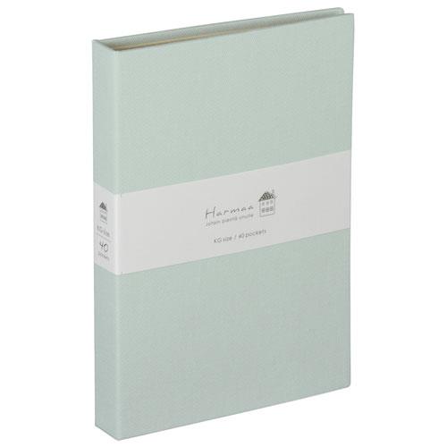 ナカバヤシ A-HRKP-201-B(ミントブルー) ハルマー ポケットアルバム KG判1段タテ40枚 アルバム