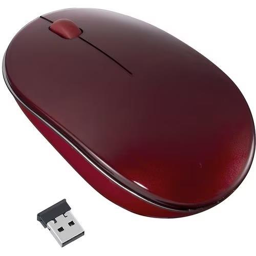 ナカバヤシ MUS-RKT153NR(レッド) FLATTY 無線 BlueLED光学式マウス 3ボタン