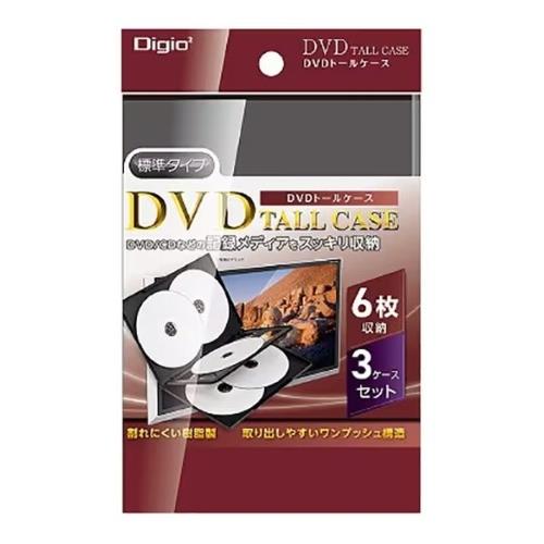 ナカバヤシ DVD-T016-3-BK(ブラック) DVDトールケース1ケース6枚収納 3パック