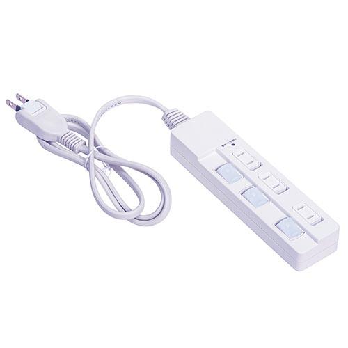 ナカバヤシ TAP-046-10-W(ホワイト) 安全機能搭載スイッチ付OAタップ/3個口/1m