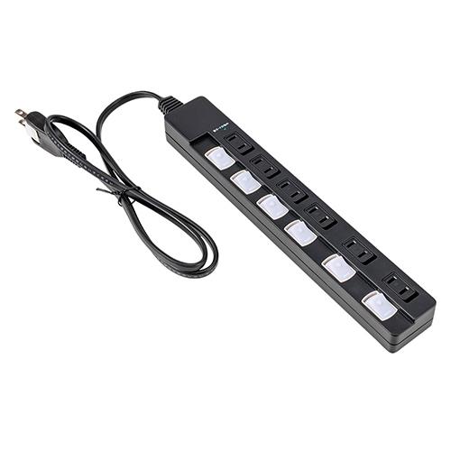 ナカバヤシ TAP-048-20BK(ブラック) 安全機能満載スイッチ付OAタップ 6個口 2m