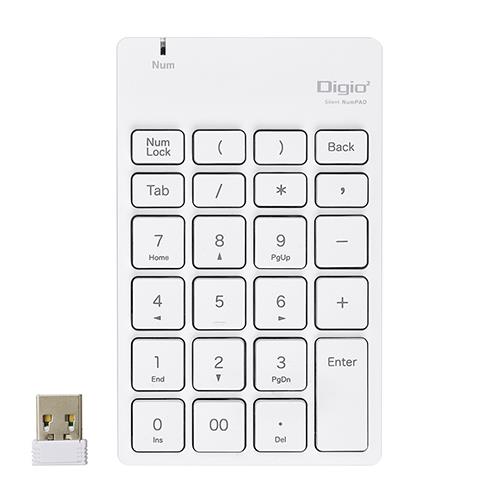 ナカバヤシ TNK-SR227NW(ホワイト) 無線静音テンキーボード