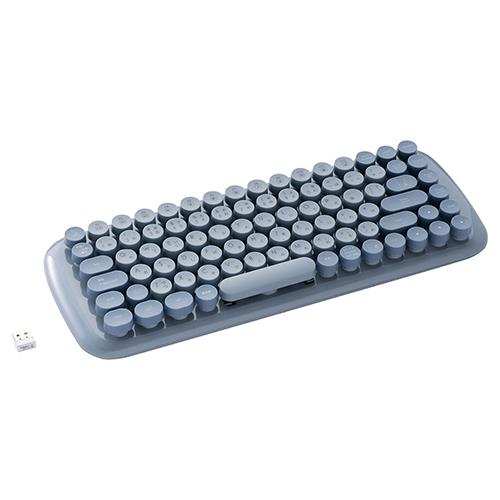ナカバヤシ MK-03KB-BL ブルーグレー 無線ラウンドキーキャップ キーボード