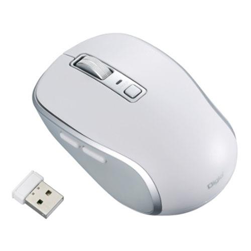 ナカバヤシ MUS-RKF216W(ホワイト) 無線静音5ボタンBlueLEDマウス