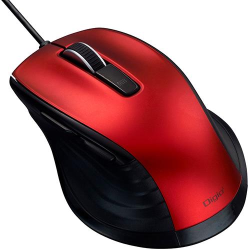 ナカバヤシ MUS-UKF227R(レッド) F_line 有線静音5ボタンBlueLEDマウス