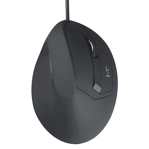 ナカバヤシ MUS-UKF208(ブラック) 有線 Blue LEDエルゴノミクスマウス 静音5ボタン