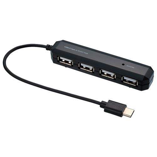 ナカバヤシ UH-C2474BK(ブラック) 4ポートハブ 15cm