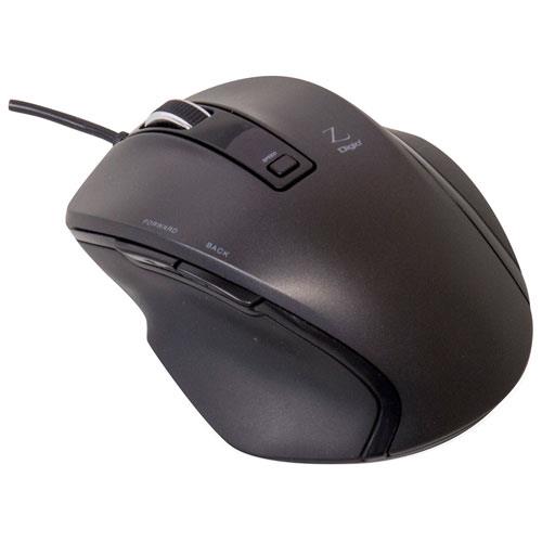 ナカバヤシ MUS-UKF120BK(ブラック) USB 小型有線5ボタンBlueLEDマウス