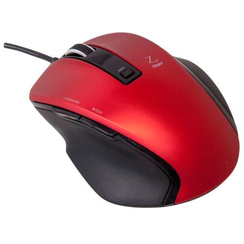 ナカバヤシ MUS-UKF120R(レッド) USB 小型有線5ボタンBlueLEDマウス