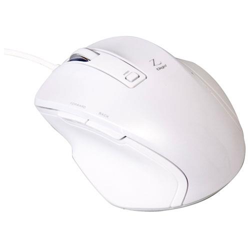 ナカバヤシ MUS-UKF120W(ホワイト) USB 小型有線5ボタンBlueLEDマウス