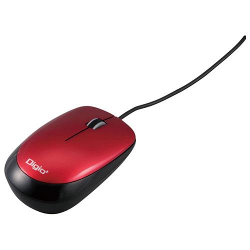 ナカバヤシ MUS-UKT114R(レッド) USB 小型有線3ボタン光学式マウス