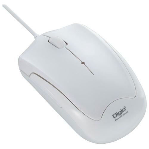 ナカバヤシ MUS-UKT124W(ホワイト) USB 有線静音3ボタンBlueLEDマウス