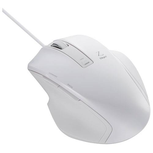 ナカバヤシ MUS-UKF130W(ホワイト) USB 有線5ボタンBlueLEDマウス